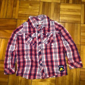 Noppies Red and Blue Plaid Button Down Shirt